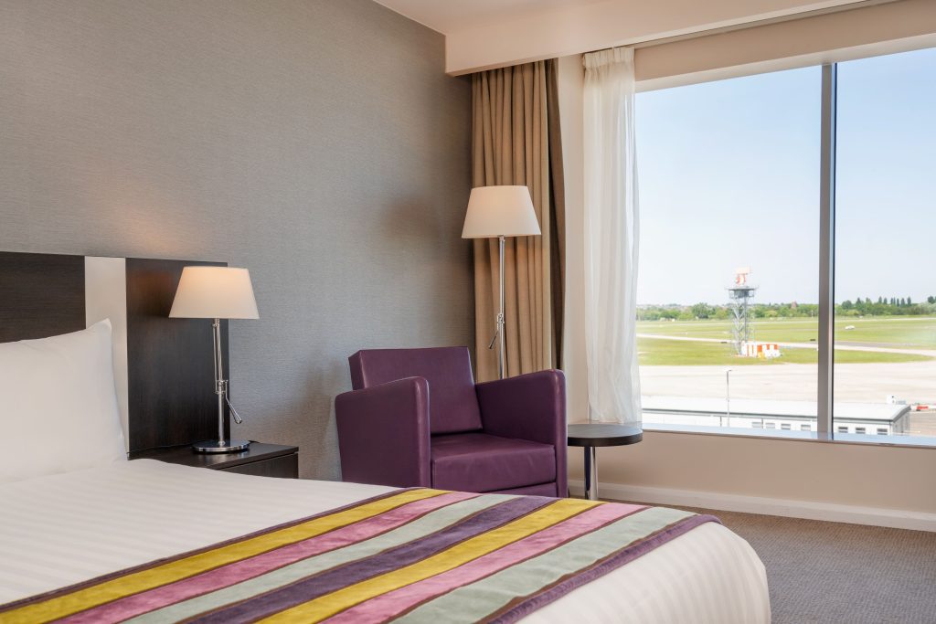 hotel room with view of the airport